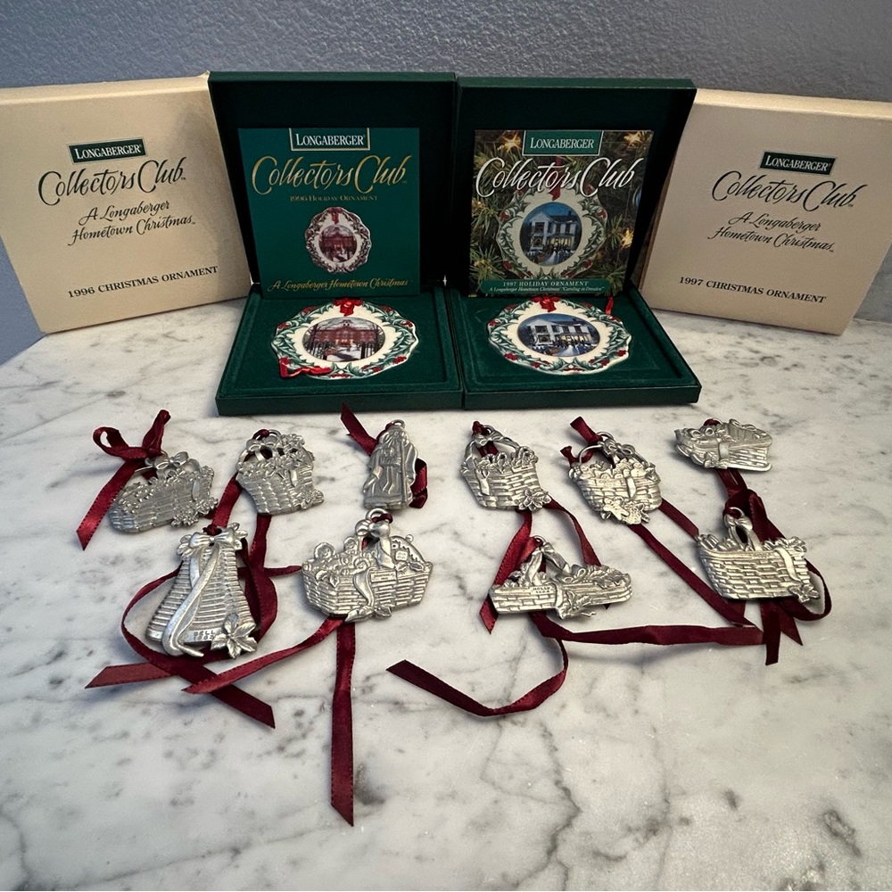 Longaberger Collectors Club & Pewter  Ornaments